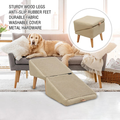 Dog Ramp Split dog stairs Foldable Dog Vehicle Stairs Multifunctional Nonslip Pet Stair Stool for Small Dogs Cats Pet Supplies