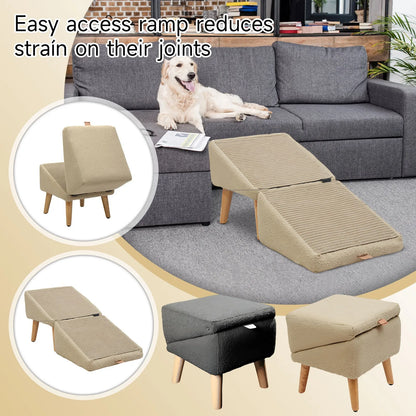 Dog Ramp Split dog stairs Foldable Dog Vehicle Stairs Multifunctional Nonslip Pet Stair Stool for Small Dogs Cats Pet Supplies